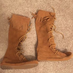 Tall Tan Minnetonka Boots